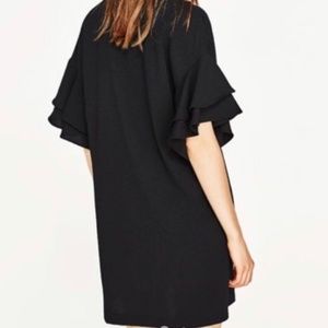 Zara Dresses - NWOT black dress ruffle sleeves size XL Zara Dresses - NWOT black dress ruffle sleeves size XL